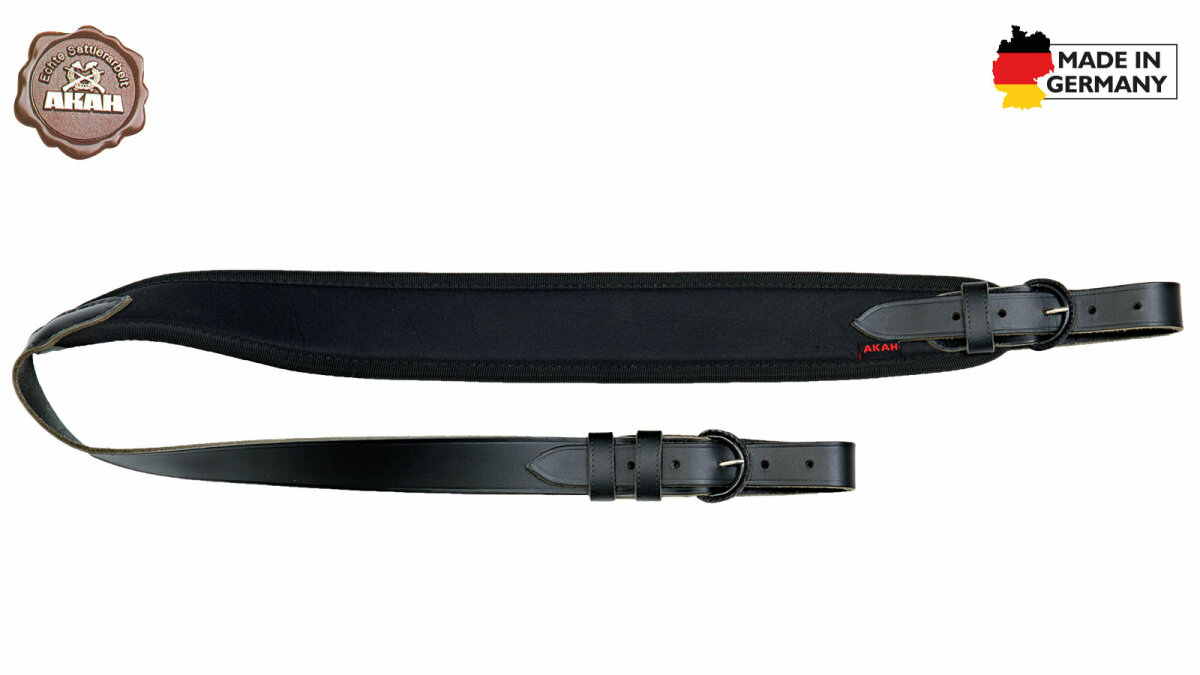 AKAH Gewehrriemen Vollrindleder mit Neopren 1 AKAH Gewehrriemen Vollrindleder mit Neopren