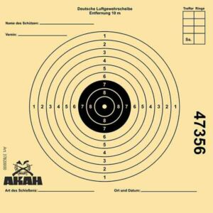 AKAH Luftgewehr-Scheibe 12x12 cm mit 10 Ringen