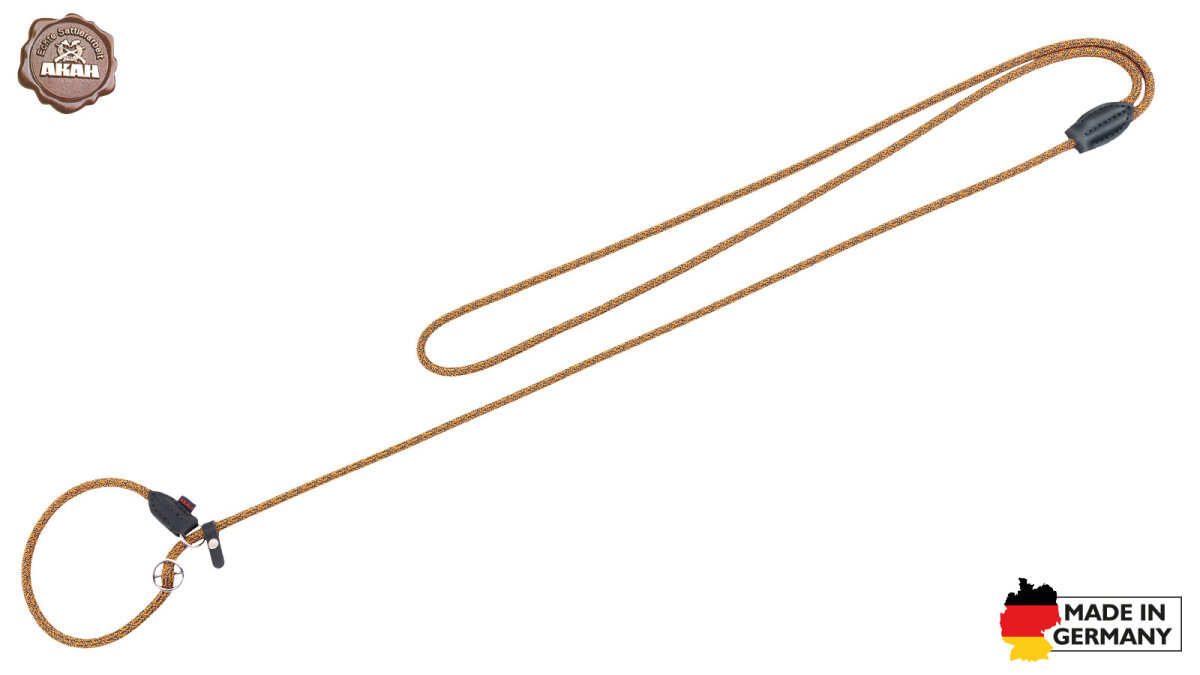 AKAH Moxon-Umhängeleine Stahlblau-Orange 1 AKAH Moxon-Umhängeleine Stahlblau-Orange