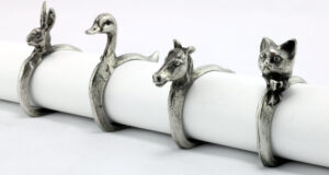 Lovergreen Accessoires Motiv Set mit 4 Servietten-Ringen (Hase