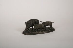 Lovergreen Bronzestatue Motiv Bache mit zwei Frischlingen