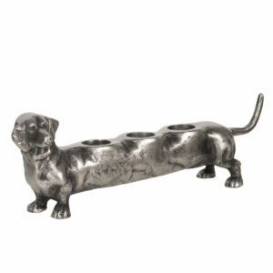 Lovergreen Dekoration Motiv Dackel-Kerzenhalter groß aus Aluminium