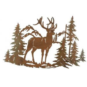 Lovergreen Dekoration Motiv Wanddekoration Metall Hirsch Berge