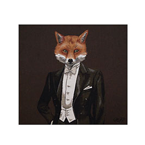 Lovergreen Kissen Motiv Kissen Fuchs in schwarz und weißer Jacke