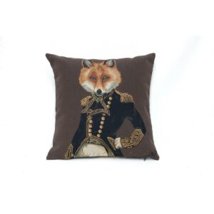 Lovergreen Kissen Motiv Kissen Fuchs in schwarzer Jacke mit Schulterpolster