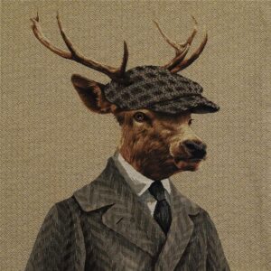 Lovergreen Kissen Motiv Kissen Hirsch mit Mütze