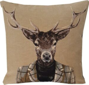 Lovergreen Kissen Motiv Kissen Hirschkopf mit Rollkragenpullover