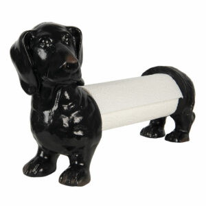 Lovergreen Kunst des Tisches Motiv Dackel als Küchnrollen-Halter aus Gusseisen