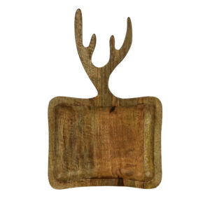 Lovergreen Kunst des Tisches Motiv Flach- / Schneidebrett Holz Hirschgeweih Mangoholz