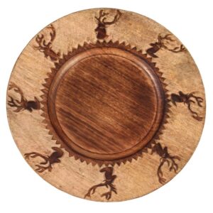 Lovergreen Kunst des Tisches Motiv (Wand-)Teller Hirschkopf Holz