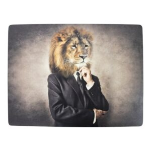 Lovergreen Kunst des Tisches Motiv bekleideter Löwe Tischset x 4