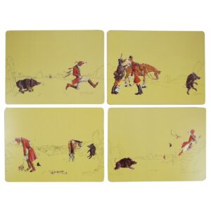 Lovergreen Kunst des Tisches Motiv umgedrehte Welt Tischset x 4