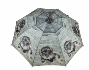 Lovergreen Outdoor Motiv Regenschirm Dackel mit grünem Hintergrund