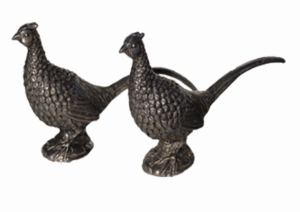 Lovergreen Pfeffer & Salz Streuer Set Fasan Zink Höhe 6cm