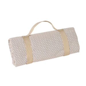 Lovergreen Picknick Motiv Tischdecke NP33-XL beige mit weißen Tupfen