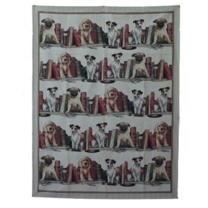 Lovergreen Tischdecken Motiv Reisedecke Hunde und Bücher
