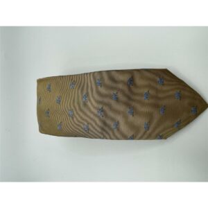 Robert Keyte Krawatte 100% Seide beige Motiv blaues Wildschwein