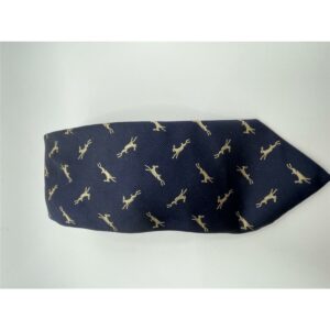 Robert Keyte Krawatte 100% Seide blau Motiv beiger Hase