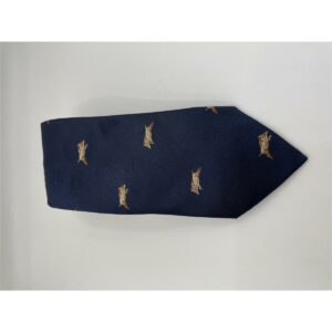 Robert Keyte Krawatte 100% Seide blau Motiv orange beige Wildschwein