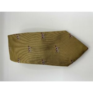 Robert Keyte Krawatte 100% Seide gold farben Motiv Hund