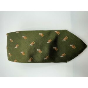 Robert Keyte Krawatte 100% Seide grün Motiv Rothuhn