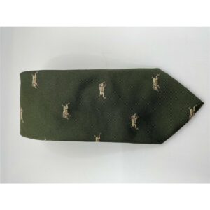 Robert Keyte Krawatte 100% Seide grün Motiv beige Wildschwein