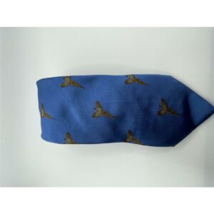 Robert Keyte Krawatte 100% Seide hellblau Motiv Himmelnder Fasan