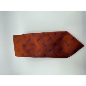 Robert Keyte Krawatte 100% Seide orange Motiv lila Hase