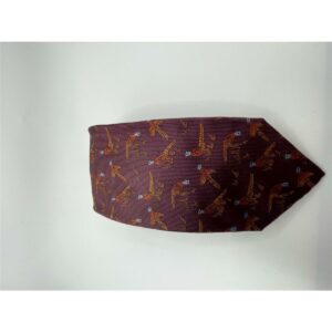 Robert Keyte Krawatte 100% Seide weinrot Motiv Fasan