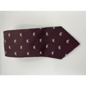 Robert Keyte Krawatte 100% Seide weinrot Motiv beige Wildschwein