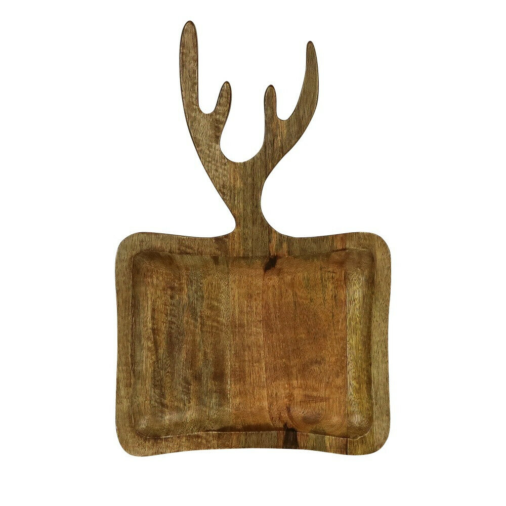 Lovergreen Kunst des Tisches Motiv Flach- / Schneidebrett Holz Hirschgeweih Mangoholz